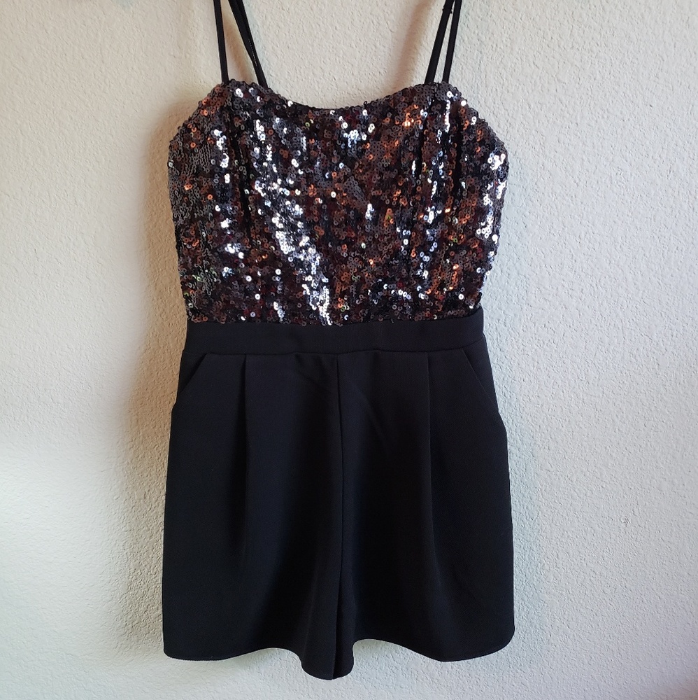 FOREVER21 black sparkle romper